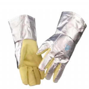 Casson aluminized yellow para-aramid felt and aluminum foil 500 ℃ high temperature resistant metal casting gloves